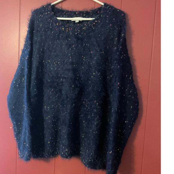 NEW Davi & Dani Size Large Blue Fuzzy Sweater - Picture 8 of 13